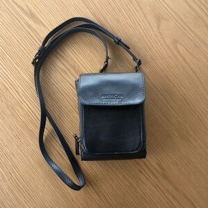 90s style Black Leather Crossbody Bag